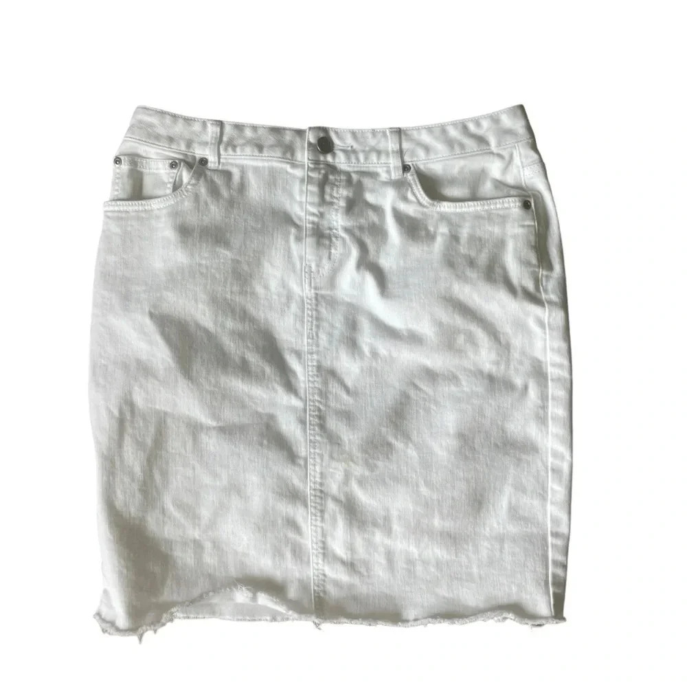 J. McLaughlin White Denim Mini Skirt
